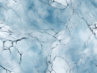 Blue with white cracked marble background