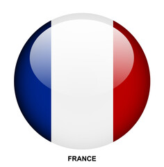 FRANCE flag button on white background