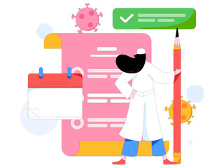 Medical characters fighting the epidemic flat vector concept operation hand drawn illustration
