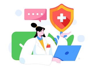 Medical characters fighting the epidemic flat vector concept operation hand drawn illustration
