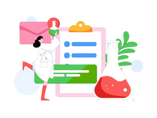 Medical characters fighting the epidemic flat vector concept operation hand drawn illustration
