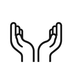 Obraz premium Vector silhouette of a care hands for your logo isolated on white background