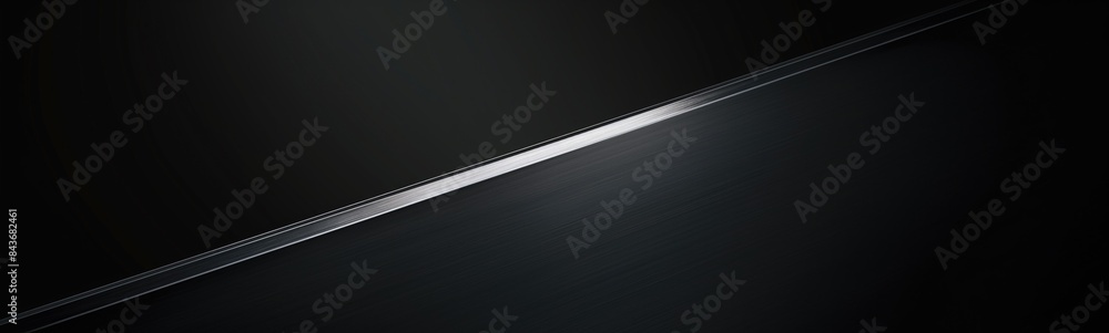 Poster elegant black and silver diagonal line. minimalistic design with a sleek black background and a silv