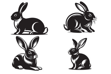 rabbit silhouette vector illustration