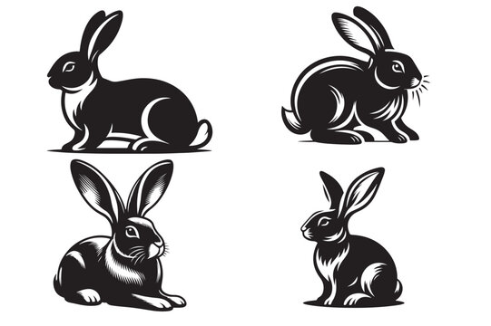 rabbit silhouette vector illustration