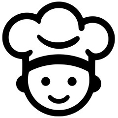 Cute cartoon head chef silhouette