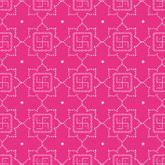 Beautiful Pink Fabric Pattern Texture of Bandhani Art