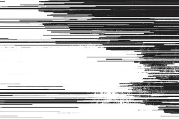 Transparent digital glitch texture with horizontal lines, static from an old television set, overlay for adding vintage or retro elements to designs.