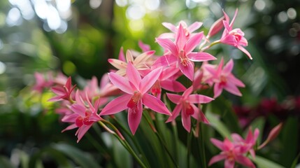 The lovely blooms in the botanical garden