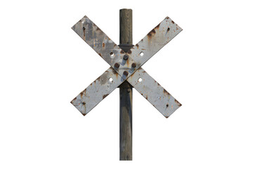 Rail road crossing sign isolated on transparent background