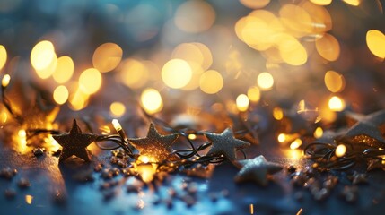 Golden star with blue background for Chinese lunar new year celebration theme.