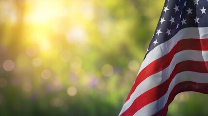 US national flag in park