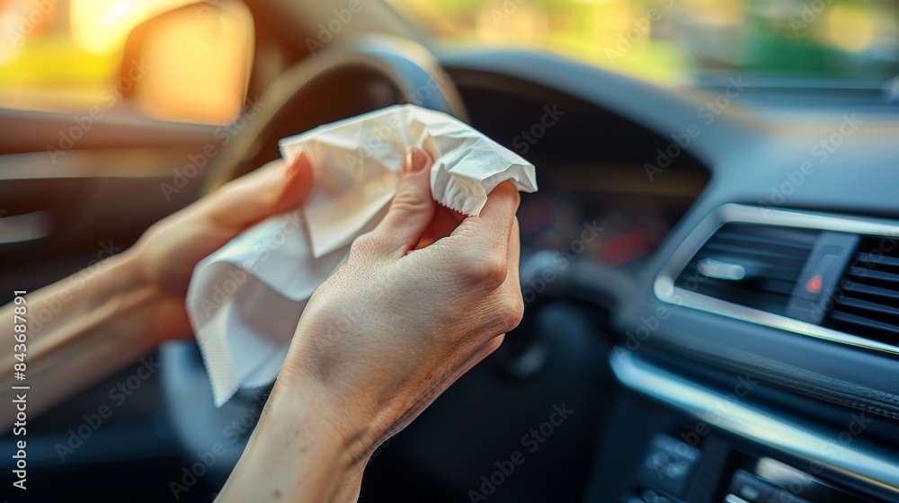 Poster disposing of tissues depict individuals properly disposing of used tissues in a trash bin after coug