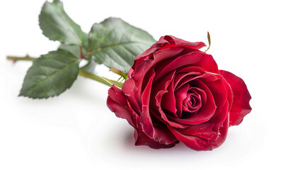 Naklejka premium red rose isolated on white