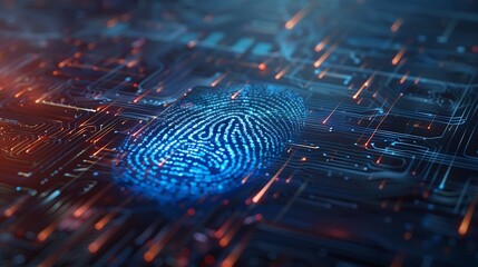 Fingerprint identification to access personal financial data The idea for EKYC electronic know your customer biometrics security innovation technology against digital cybercrime : Generative AI