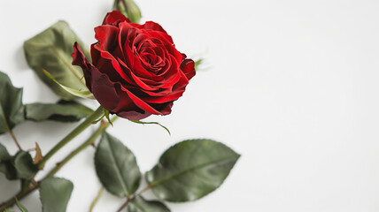 Naklejka premium Isolated Red Rose on White Background