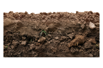 Soil border side view isolated on transparent background