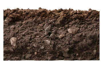 Soil border side view isolated on transparent background