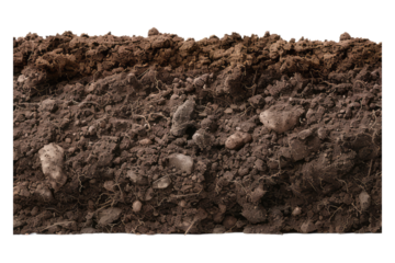 Soil border side view isolated on transparent background