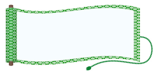 日本の古い巻物の古文書風のフレーム