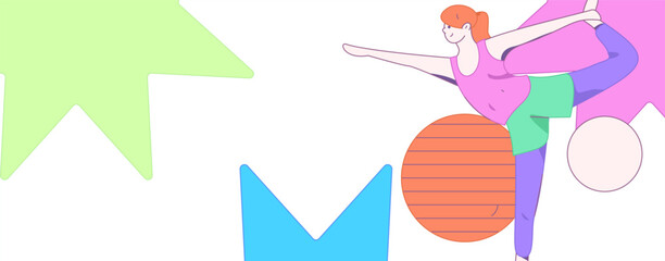 Practicing yoga, physical and mental health, flat vector character concept, operation hand drawn illustration
