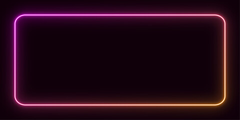 neon rectangle pink and yellow wih rounded effect for copy space illustration background