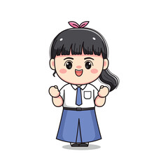 indonesian senior high school student cute girl character