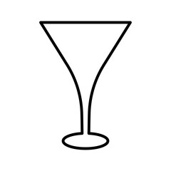 Illustration depicting a black cocktail icon with a straw on a white background
