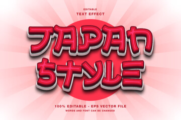 Japan Style 3d Editable Text Effect Template Style Premium Vector