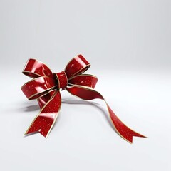 3D image of a Christmas bow  white background,8K,