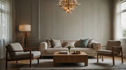 A minimalist modern living room that embodies the harmonious balance