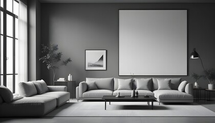 Photo interior modern design room 3D illustration