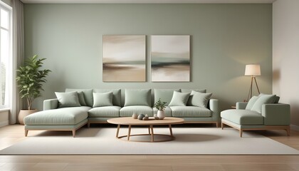 Photo interior modern design room 3D illustration