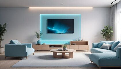 Photo interior modern design room 3D illustration
