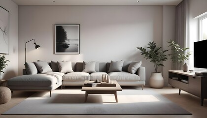 Photo interior modern design room 3D illustration