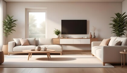 Photo interior modern design room 3D illustration