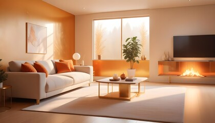 Photo interior modern design room 3D illustration