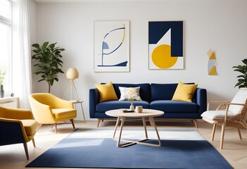 Photo interior modern design room 3D illustration