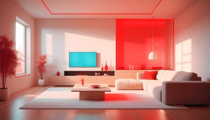 Photo interior modern design room 3D illustration
