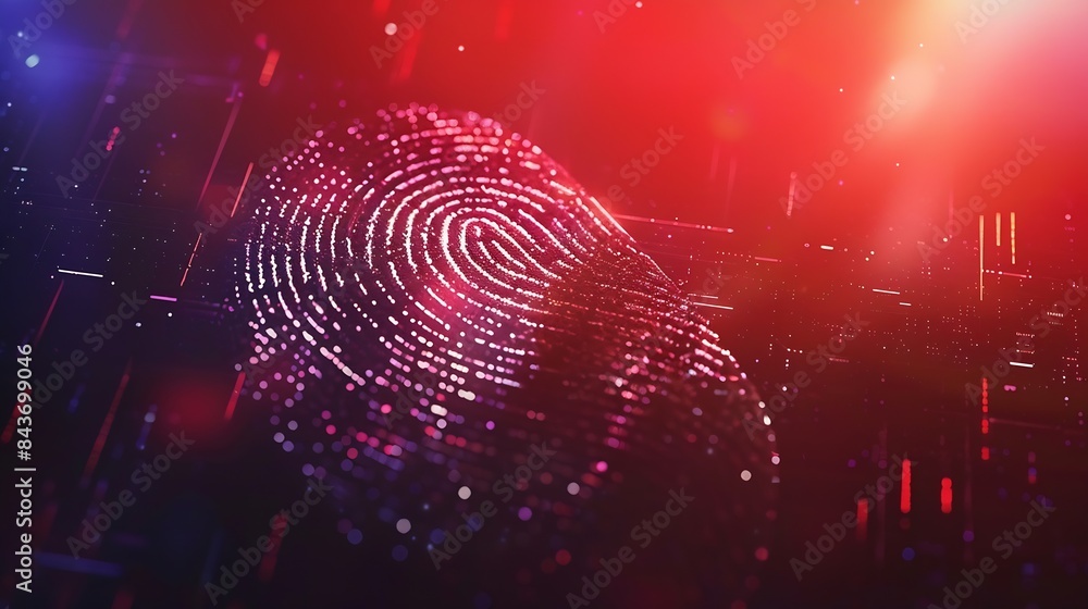 Leinwandbilder biometrics security access concept with fingerprint : generative ai