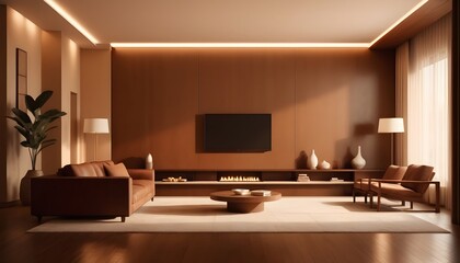 Photo interior modern design room 3D illustration