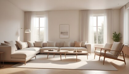 Photo interior modern design room 3D illustration