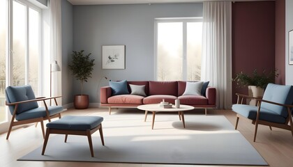 Fototapeta premium Photo interior modern design room 3D illustration