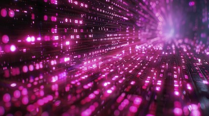 Fototapeta premium Delving into the realm of binary code, where streams of ones and zeros create the essence of our digital world