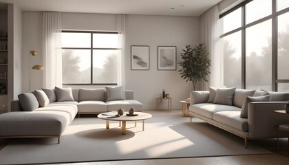 Photo interior modern design room 3D illustration