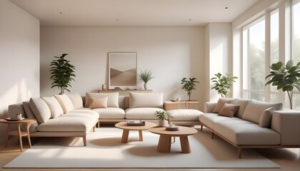 Photo interior modern design room 3D illustration