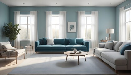 Fototapeta premium Photo interior modern design room 3D illustration