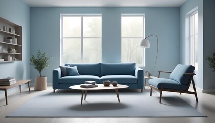 Fototapeta premium Photo interior modern design room 3D illustration