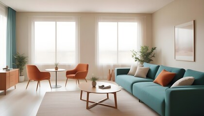 Photo interior modern design room 3D illustration