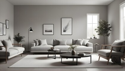 Photo interior modern design room 3D illustration